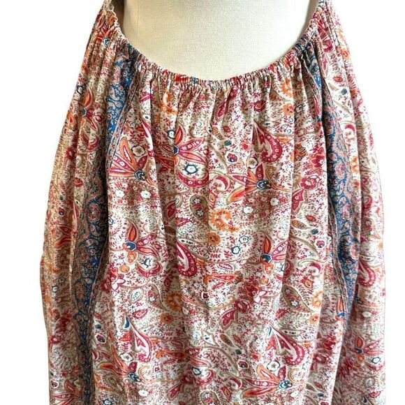 NWOT Haute Hippie Flutter Sleeve Embroidered Crochet Bohemian Print Open Tie Bac - Picture 14 of 16